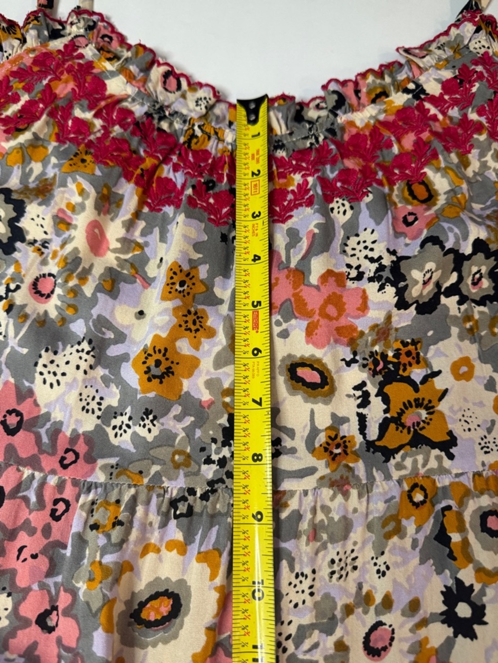 Natural Life Avery Boho Floral Midi Sundress, Pink Embroidered Trim, & Pockets! - Picture 14 of 15